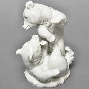 Редкая! Коллекционная Фарфоровая статуэтка «Два медведя», MEISSEN Германия - 1975 год.