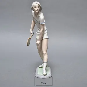 Парные Фарфоровые статуэтки «Теннисистка и Теннисист», Lladro Испания, 1982 - 1987 годы. 