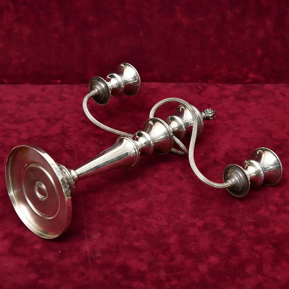 Большой Канделябр - Подсвечник на Три Свечи. Silverplate SHEFFIELD, Англия начало ХХ века.