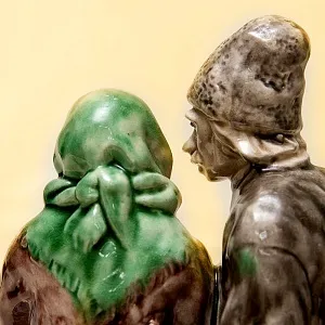 Коллекционная статуэтка «Казка про кривеньку качечку» Обливная керамика, СССР ЛКСФ - 50-е гг.