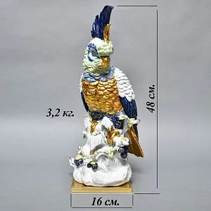 Редкость! Большая Коллекционная Статуэтка «Птица - ПОПУГАЙ КАКАДУ», Фарфор, Италия 60-гг. 