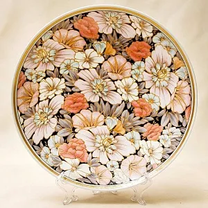 Коллекционная Авторская  Тарелка - Блюдо «Цветы» Фарфор KAISER Германия.