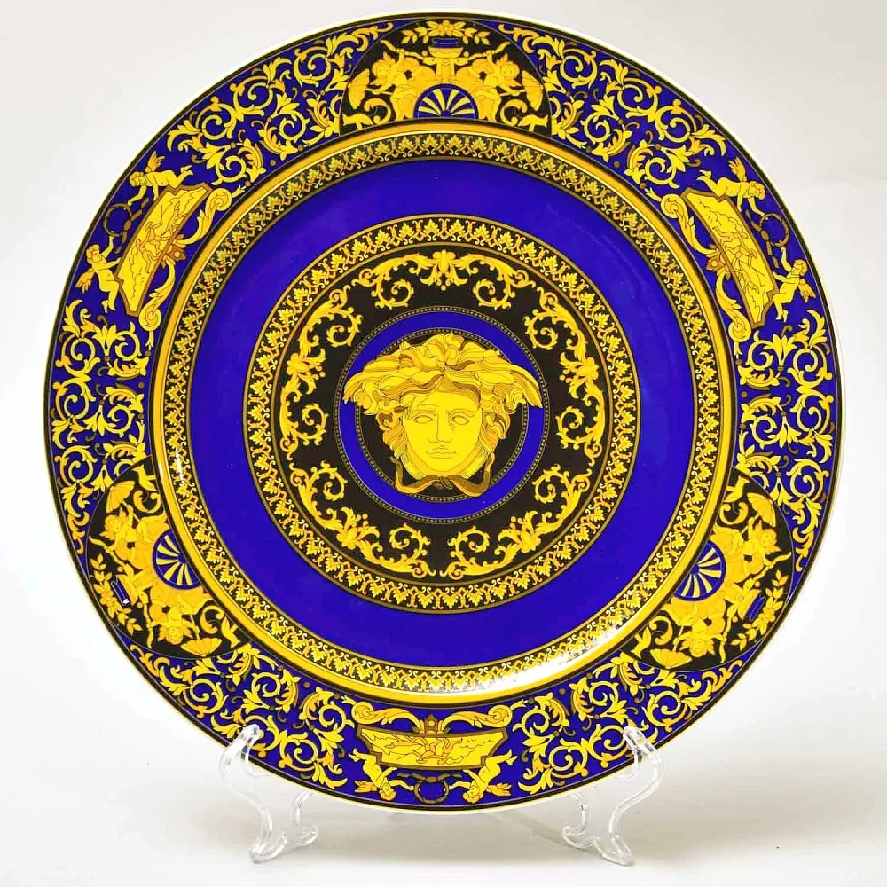 «MEDUSA BLUE» - Коллекционная Фарфоровая Тарелка - Блюдо, VERSACE, Rosenthal Германия.