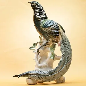 Большая Фарфоровая Статуэтка «Райская Птица» Н -30 см., Карл Энс / Karl Ens,  Германия, 50-е годы ХХ века.