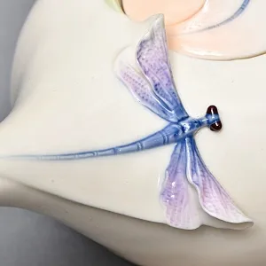 Авторский Фарфоровый Чайный сервиз «Бабочки и стрекозы» на 4 персоны, Franz Collection Тайвань.