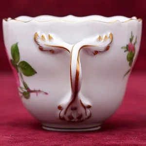 Классическая Кофейная пара и Десертная тарелка  «РОЗА», Фарфор MEISSEN, Германия.