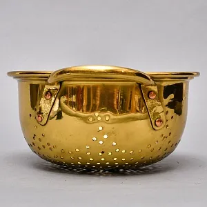 Антикварный Глубокий Латунный Дуршлаг - Сито - Сотейник Франция начало ХХ века.