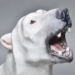 РЕДКОСТЬ! Большая Фарфоровая статуэтка «Белый медведь», Dahl-Jensen Дания, середина ХХ века.