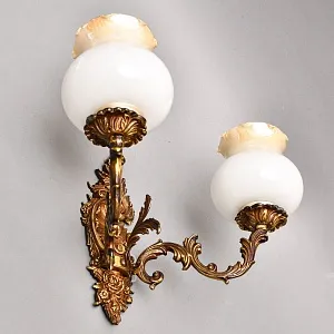 Пара Бронзовых Настенных Электрических Двух рожковых Светильников - Бра, СССР 70 -е гг. 