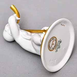  Антикварная Фарфоровая статуэтка «Мальчик c горном и копьем», ROSENTHAL Германия - 1924 год. 