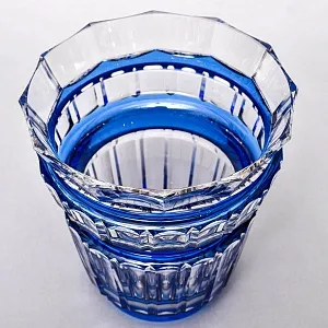 Ваза для цветов Голубого Хрусталя VAL SAINT LAMBERT (Вал Сант Ламберт) Бельгия, конец 60-х гг