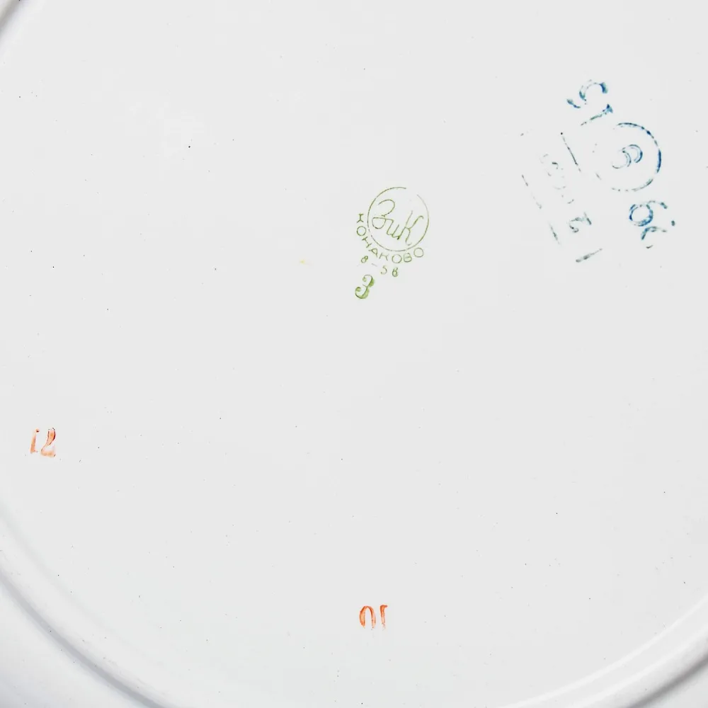 Редкость! Большая Агитационная Тарелка - Блюдо «ЛЕНИН и СТАЛИН», Фаянс ЗиК Конаково СССР -50гг.