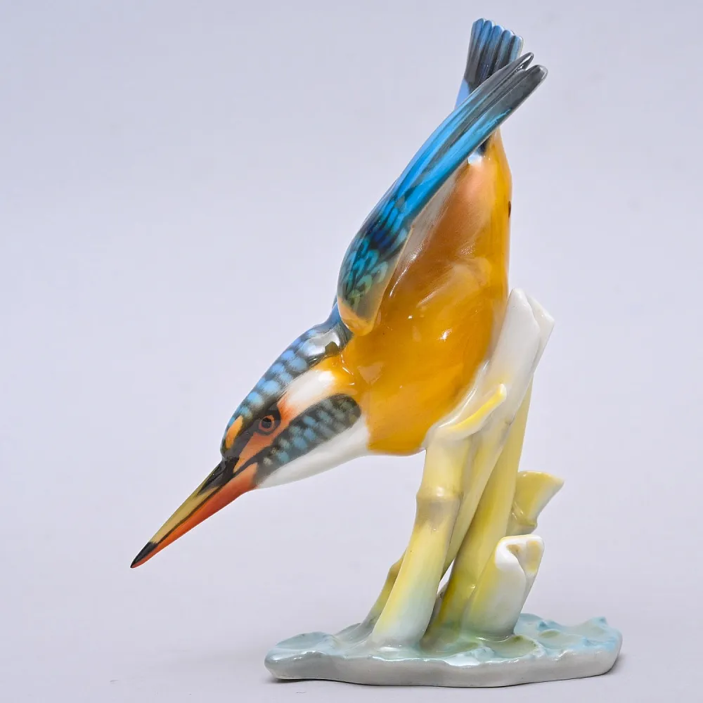 Фарфоровая Статуэтка «Птица - Зимородок», Hutschenreuther Германия, вторая половина ХХ века.