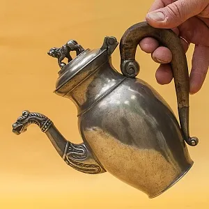 Редкость! Антикварный Классический Оловянный Кофейник на 1 литр Бельгия, ХIХ век.