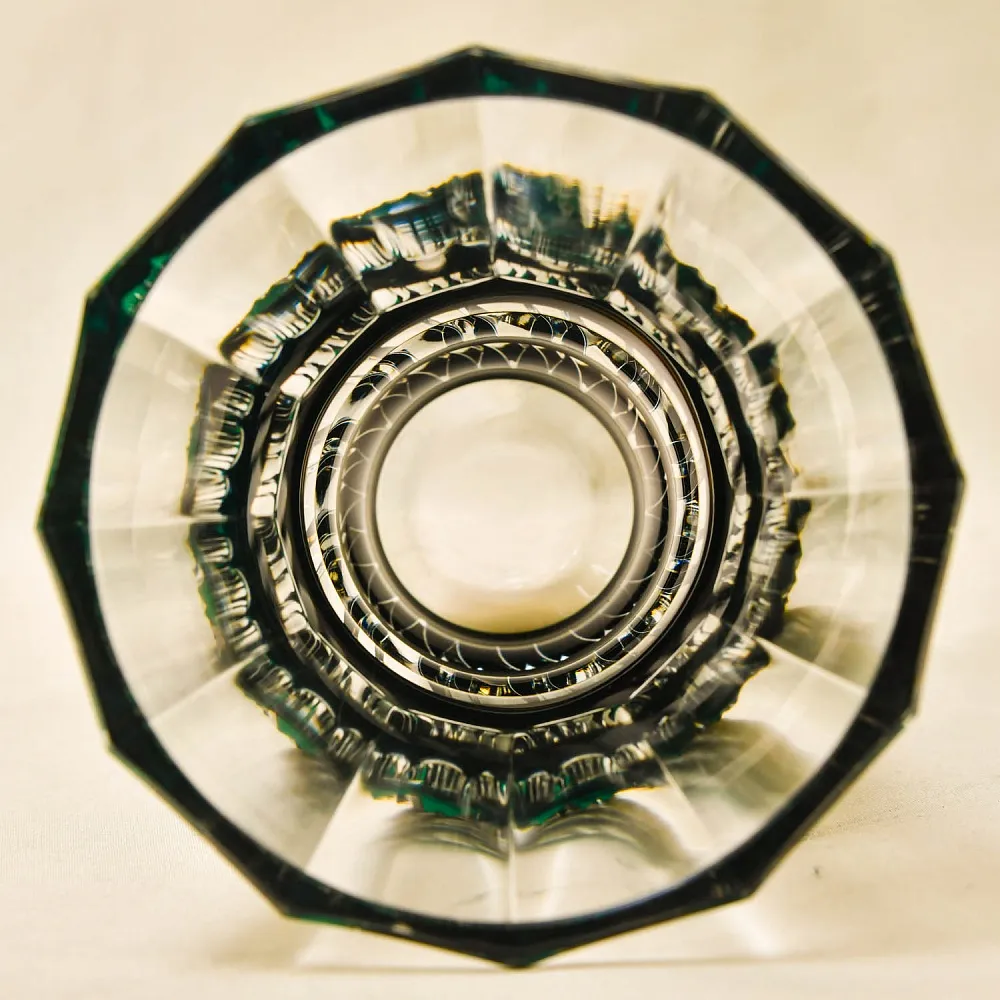 Винтажная Хрустальная Ваза зелёного цвета, VAL SAINT LAMBERT, Бельгия.