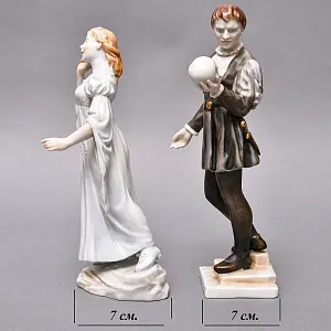 Редкость! Парные Фарфоровые статуэтки «Гамлет и Офелия», HEREND Венгрия - середина ХХ века.