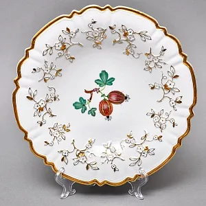 Коллекционное Блюдо - Тарелка «Крыжовник» Фарфор  MEISSEN / МЕЙСЕН, Германия - 1924 - 1934 годы. 