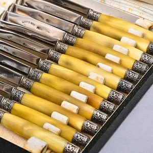 Винтажный Набор ножей для масла, 12 штук. Франция - первая половина ХХ века.