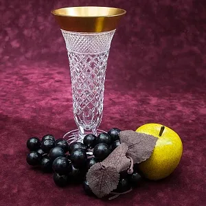 Хрустальная Ваза с Золотым кантом, Н - 20 см., SCHONBORNER, Германия 60-е гг.