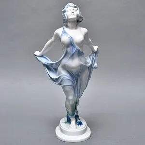 Антикварная Фарфоровая статуэтка Арт Деко «Невеста ветра», Rosenthal Германия, 1912 - 1914 годы. 