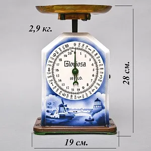 Антикварные Кухонные Весы в Фарфоровом корпусе Gloriosa, Голландия начало ХХ века.