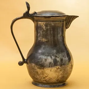 Антикварный Классический Небольшой Оловянный Кофейник на 1,3 литра. Бельгия,  ХIХ век.