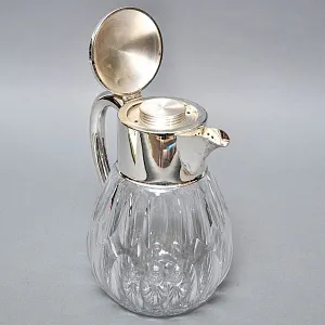 Винтажный Хрустальный  Графин - Кувшин на 3 литра с Колбой для льда, Silverplated Германия. 