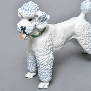 Коллекционная Фарфоровая статуэтка «Собака. ПУДЕЛЬ в зеленом ошейнике», ROSENTHAL Германия.