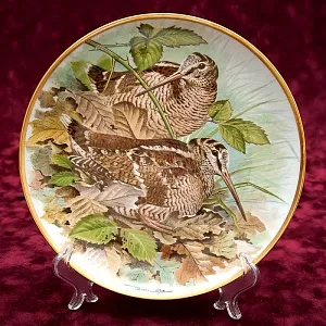 Коллекционная Тарелка «Лесной Кулик» Фарфор Лимож Limoges Франция 1979 год.