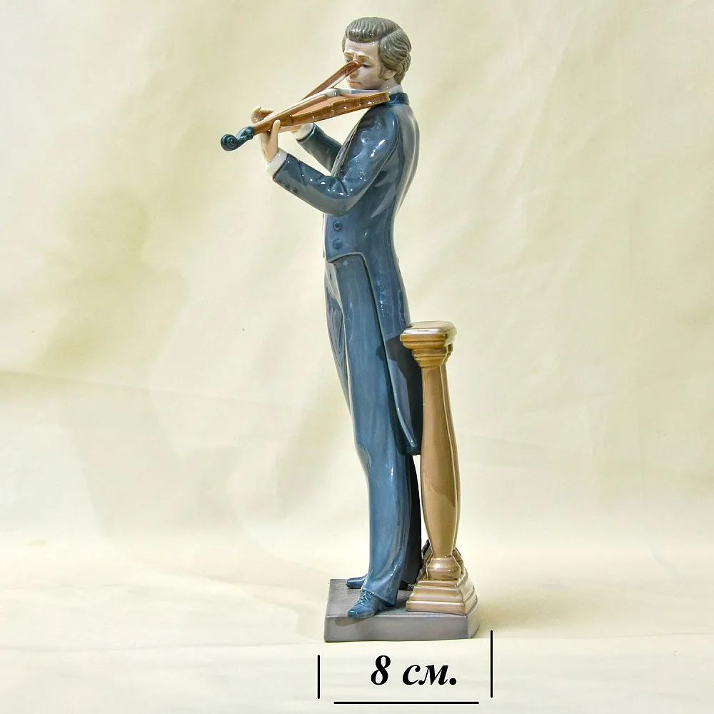 РЕДКОСТЬ! Большая Коллекционная Фарфоровая статуэтка «Музыкант - Скрипач» Lladro, Испания - 1985 год.
