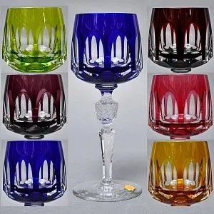 Бокалы для вина - 6 шт., Цветной Хрусталь серия «ANTIKA», NACHTMANN Германия, 70 -е годы. 