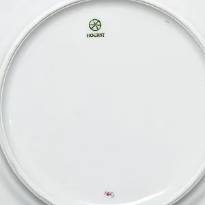 Фарфоровая Кофейная пара + тарелка «Пейзаж у реки», Hochst Германия, середина XX века.