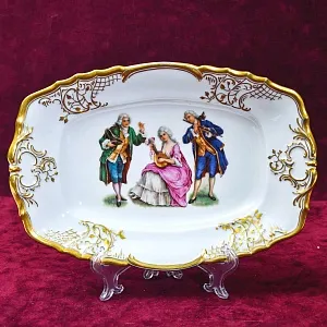 Антикварное Фарфоровое Блюдо - Тарелка  «Концерт галантного века», Fraureuth Германия 1920 -1926 годы.