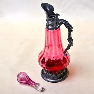 Соусник - Графинчик, Хрусталь / Олово, BEYER Германия 50-е годы ХХ века.