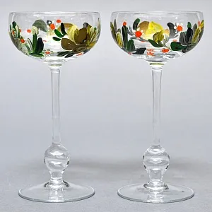 Антикварный Набор «Тет-а-Тет» Ликерные Фужеры - Рюмки, Стекло, Германия 30 -е годы ХХ века.