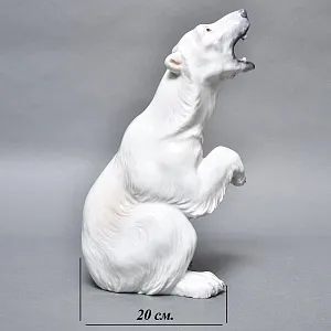 РЕДКОСТЬ! Большая Фарфоровая статуэтка «Белый медведь», Dahl-Jensen Дания, середина ХХ века.