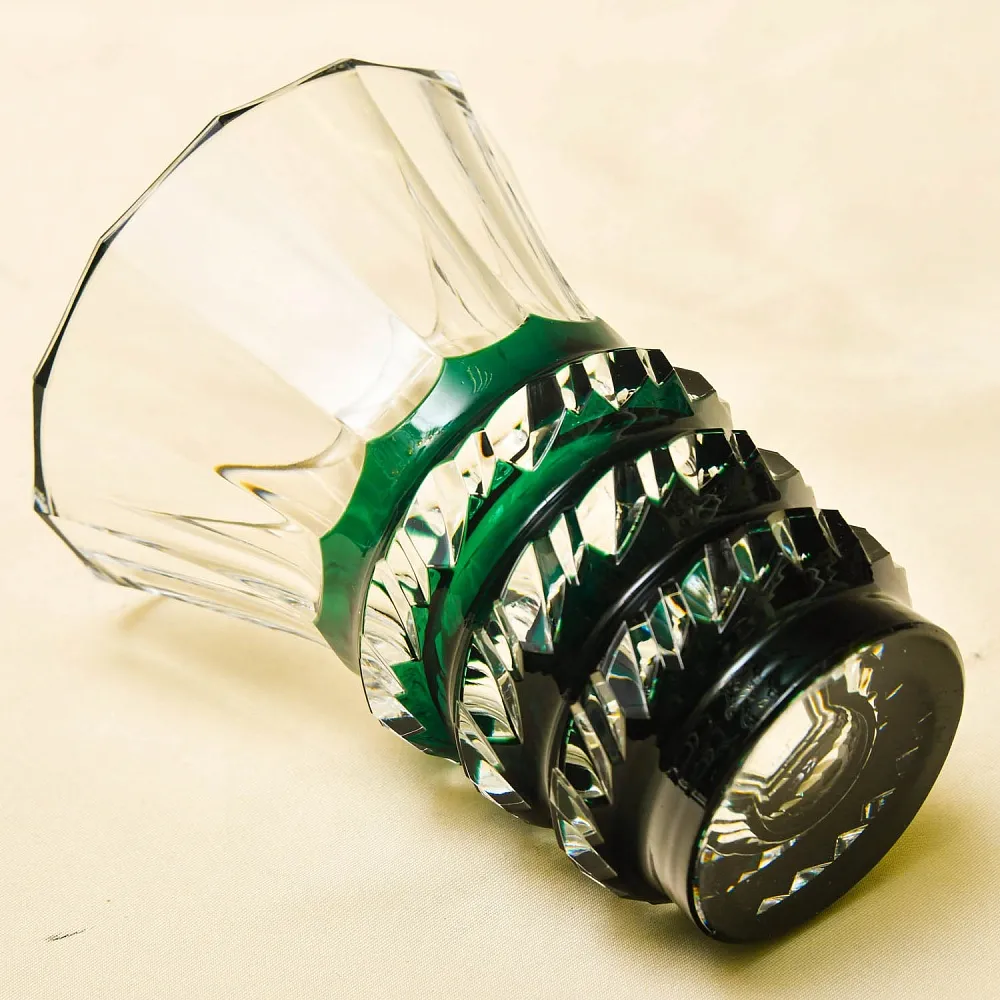 Винтажная Хрустальная Ваза зелёного цвета, VAL SAINT LAMBERT, Бельгия.