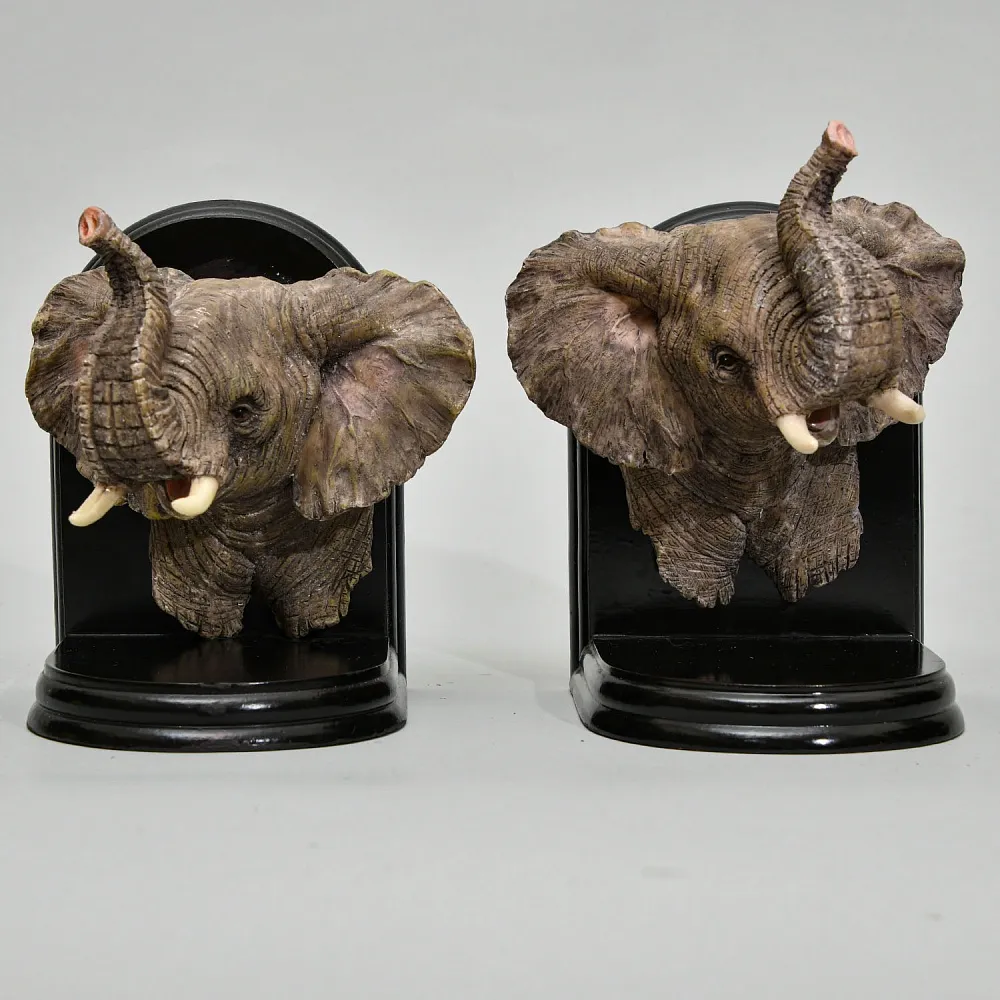 Букенды - Держатель - Ограничитель - Подставка для книг «Слоны», Дерево, Полимер. Германия - вторая половина ХХ века.