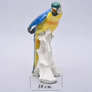 Птица - Фарфоровая статуэтка «Синий Попугай», Karl Ens Германия, 50-е гг.