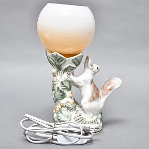 Фаянсовая Настольная Лампа - Светильник «Белка» СССР ЗиК Конаково - 1958 год.