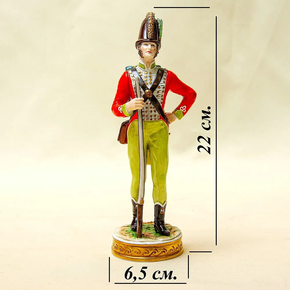 Редкая Коллекционная статуэтка «Солдат 87-го пехотного полка», Фарфор, RUDOLF KAMMER, Германия.
