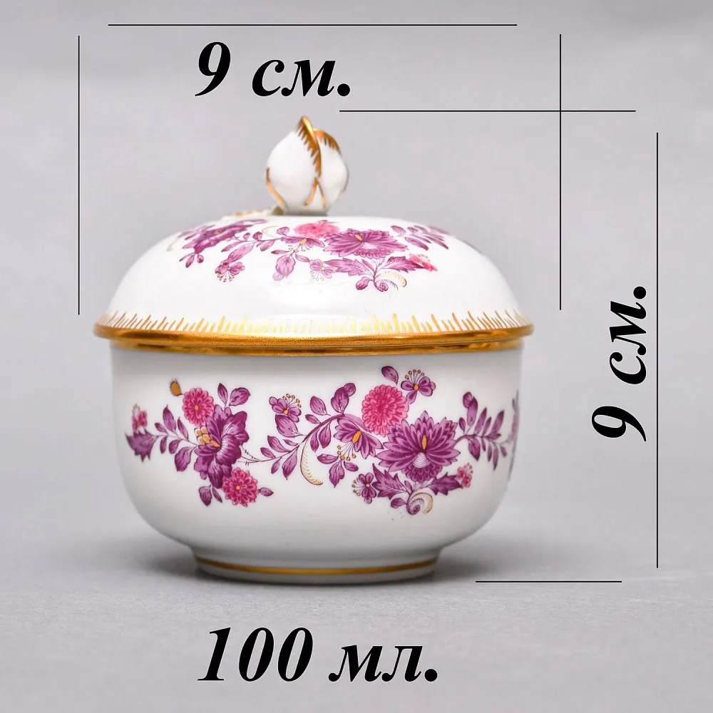Фарфоровый Чайный Сервиз «Индийские цветы» на 6-ть персон, MEISSEN / МЕЙСЕН Германия. 