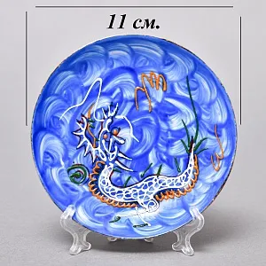 Чайный Сервиз на 6 персон «Синий Дракон», Фарфор SATSUMA Япония, середина ХХ века. 