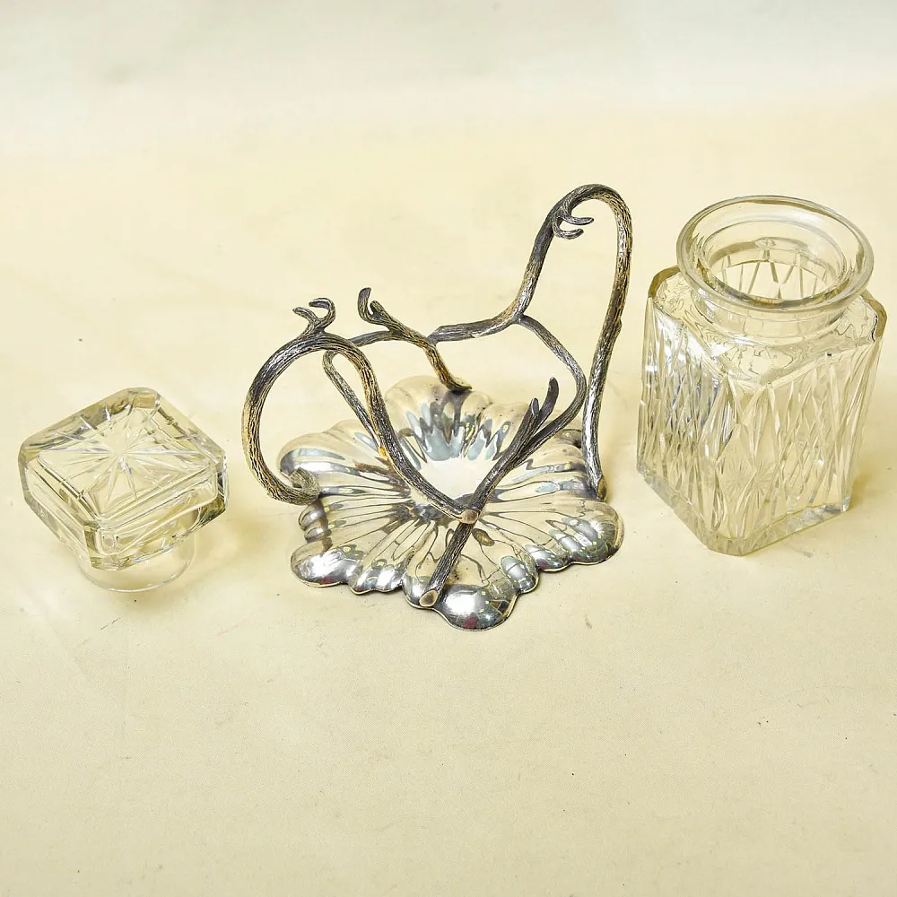 Винтажная Хрустальная Емкость - Банка с крышкой, Walker&Hall. Англия, SHEFFIELD.