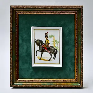 Фарфоровая Плакетка - Картина - Панно из коллекции «Кавалеристы ХIX века», Германия.