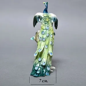 Коллекционная Фарфоровая статуэтка «Птица. Павлин на ветке», Kaiser Германия, середина ХХ века. 