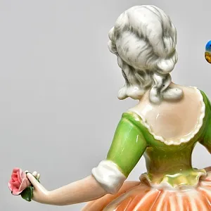 Редкость!!! Фарфоровая Статуэтка «Дама с попугаем», Karl Ens Германия, 30-е гг.