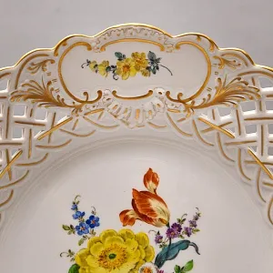 Коллекционное Фарфоровое Блюдо - Тарелка «Букет», MEISSEN / МЕЙСЕН Германия, середина ХХ века. 