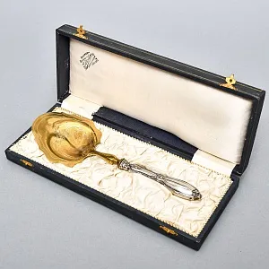 Старинная Сервировочная Лопатка для подачи в футляре, Silverplate Франция первая половина ХХ века.