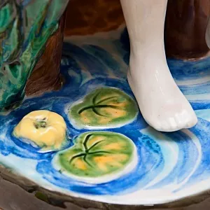 Большая Фаянсовая Статуэтка «Юный Рыбак», Конаковский Фаянс, Россия.